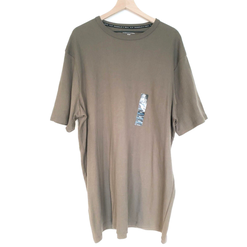 Shaquille O'Neal SIZE 2XLT Big Tall Ribbed Green Crewneck Short Sleeve T-Shirt